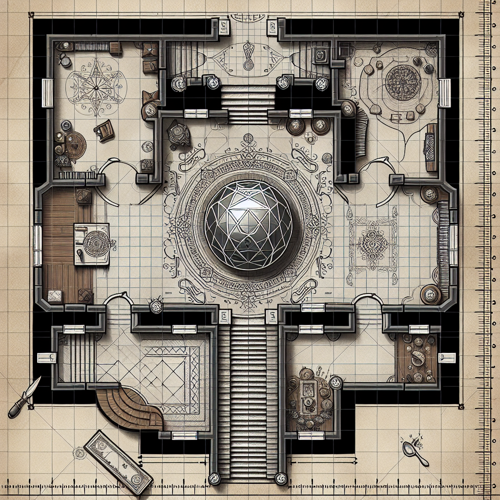 Medieval Mansion D&D Map