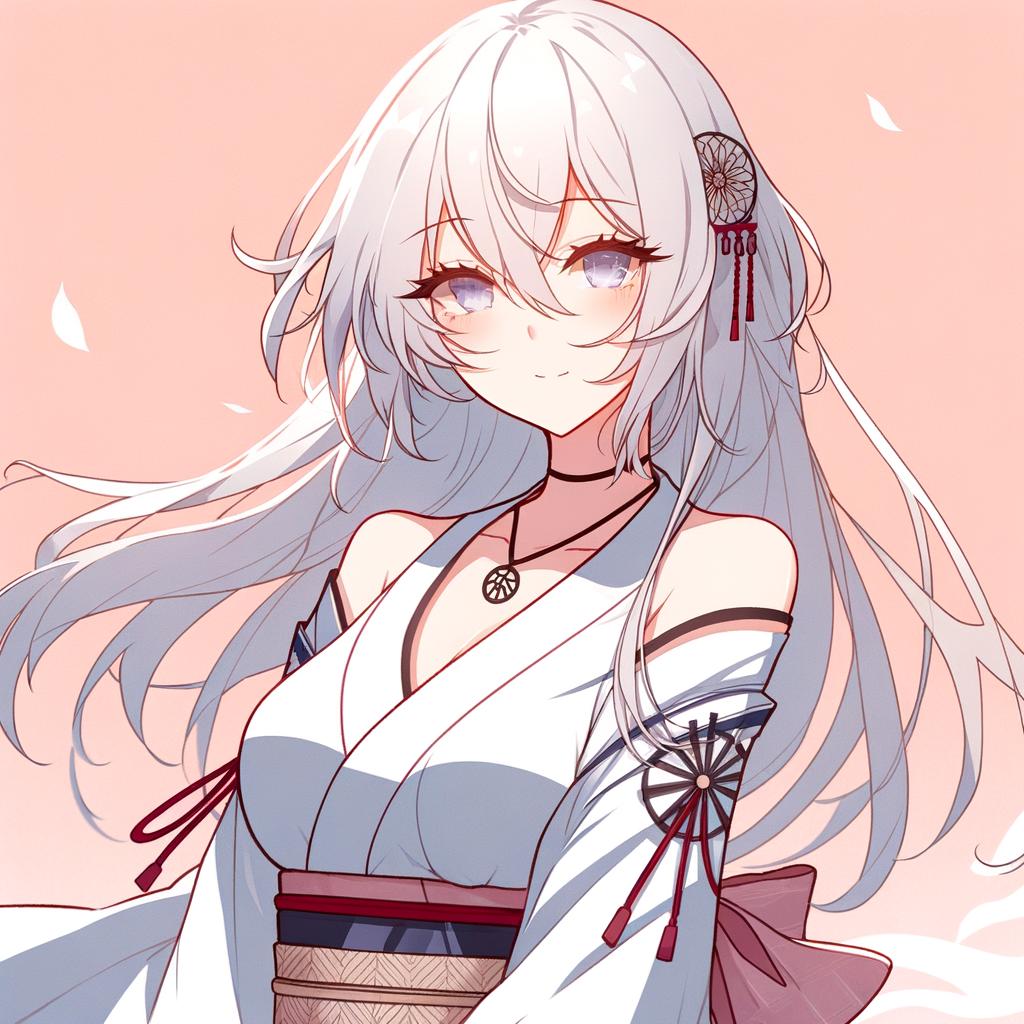 Anime Woman with White Hair
