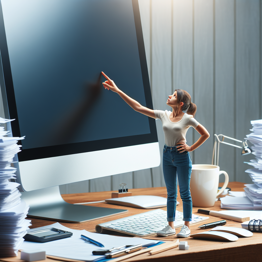 Exploring the Tiny World of a Shrunken Woman on an Office Desk