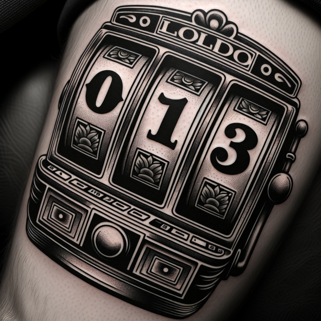 Vintage Slot Machine Tattoo Design