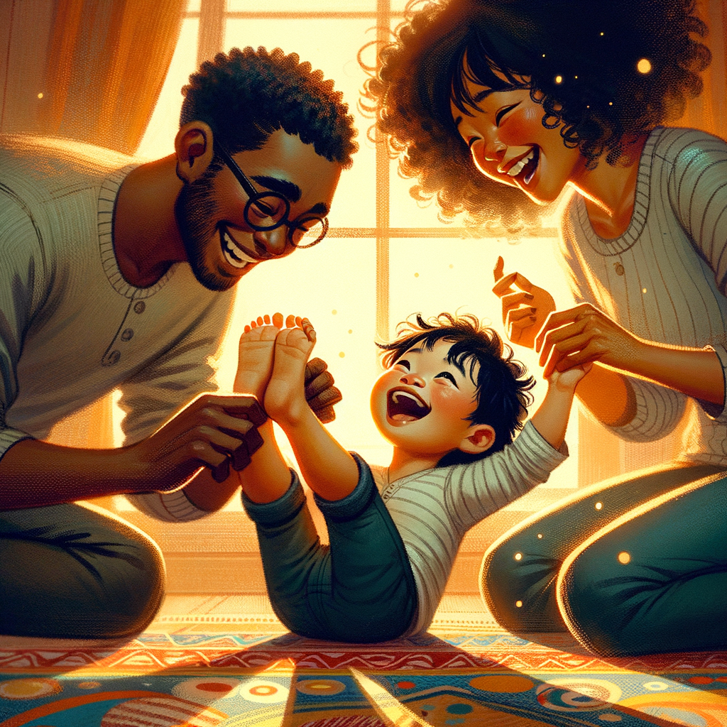 Whimsical Scene of Child's Laughter