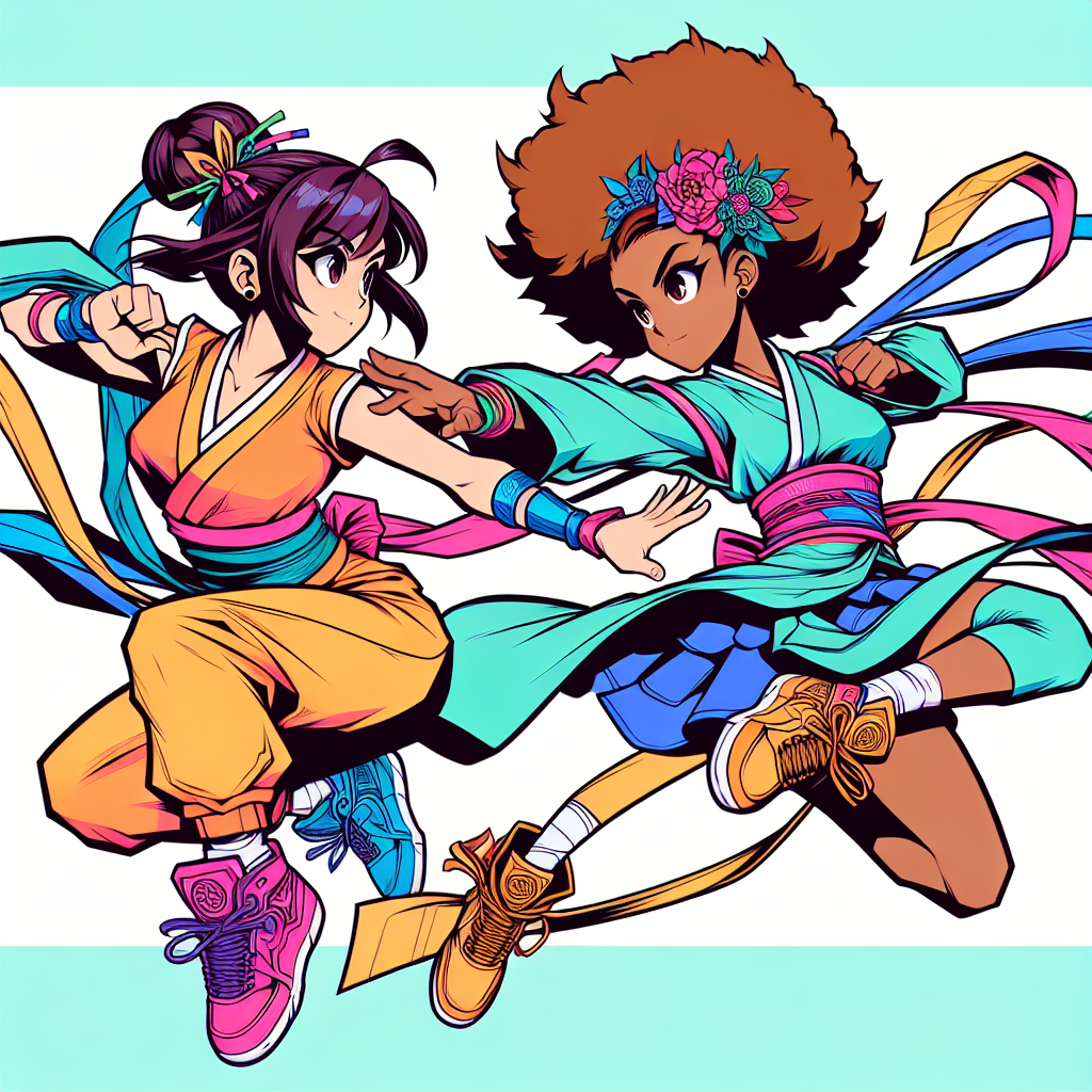 Colorful Anime Girls Illustration: Vibrant Friendship & Adventure Artwork
